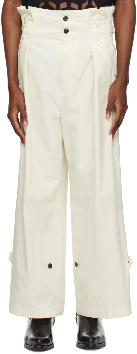Soshiotsuki Off-white Dokan Trousers In Off White