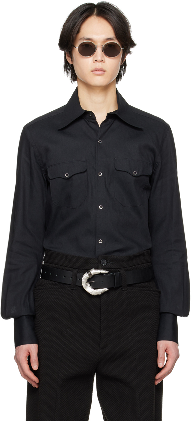 Kozaburo Black Slim-fit Shirt