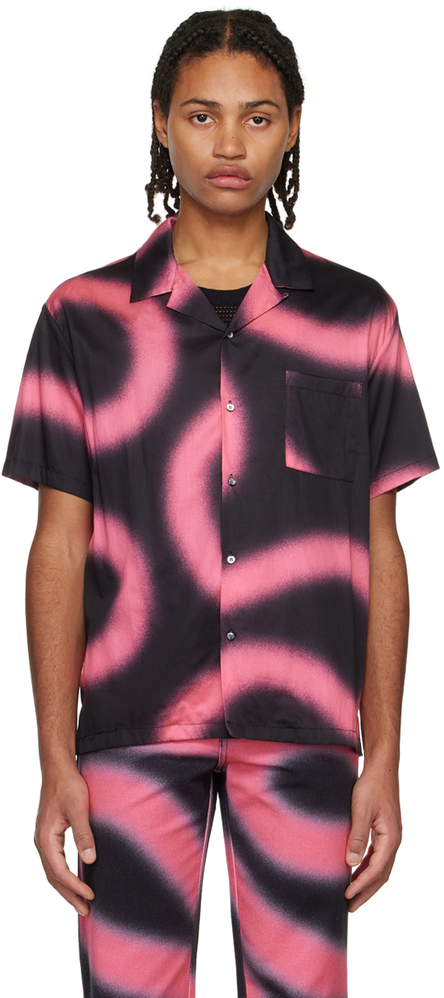 Double Rainbouu Black & Pink Printed Shirt In Amnesia Pink