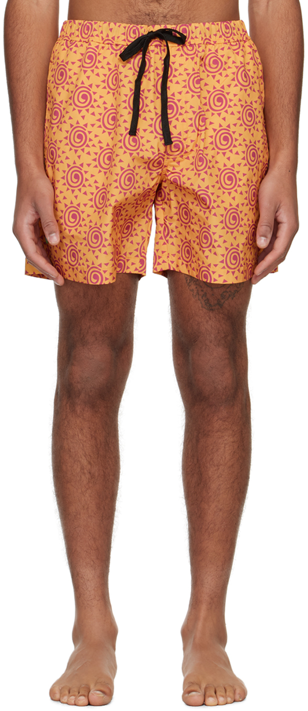 Double Rainbouu Orange 'The Sun' Swim Shorts