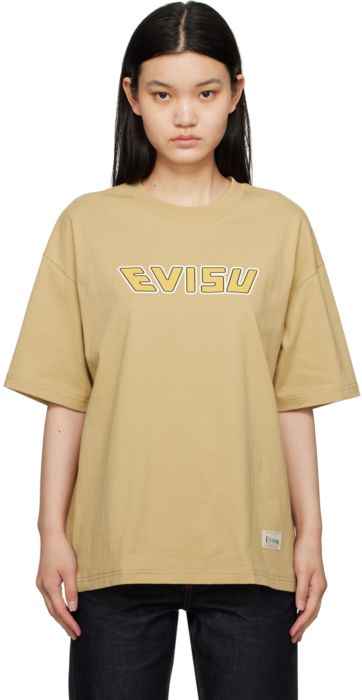 Evisu Beige Bonded T-shirt In Beige Beige