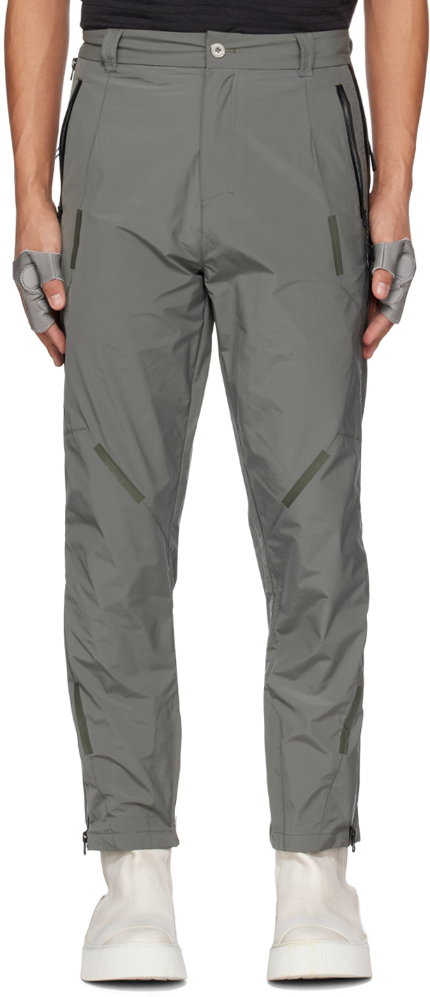 Lng Ssense Exclusive Gray Trousers In Haze Green