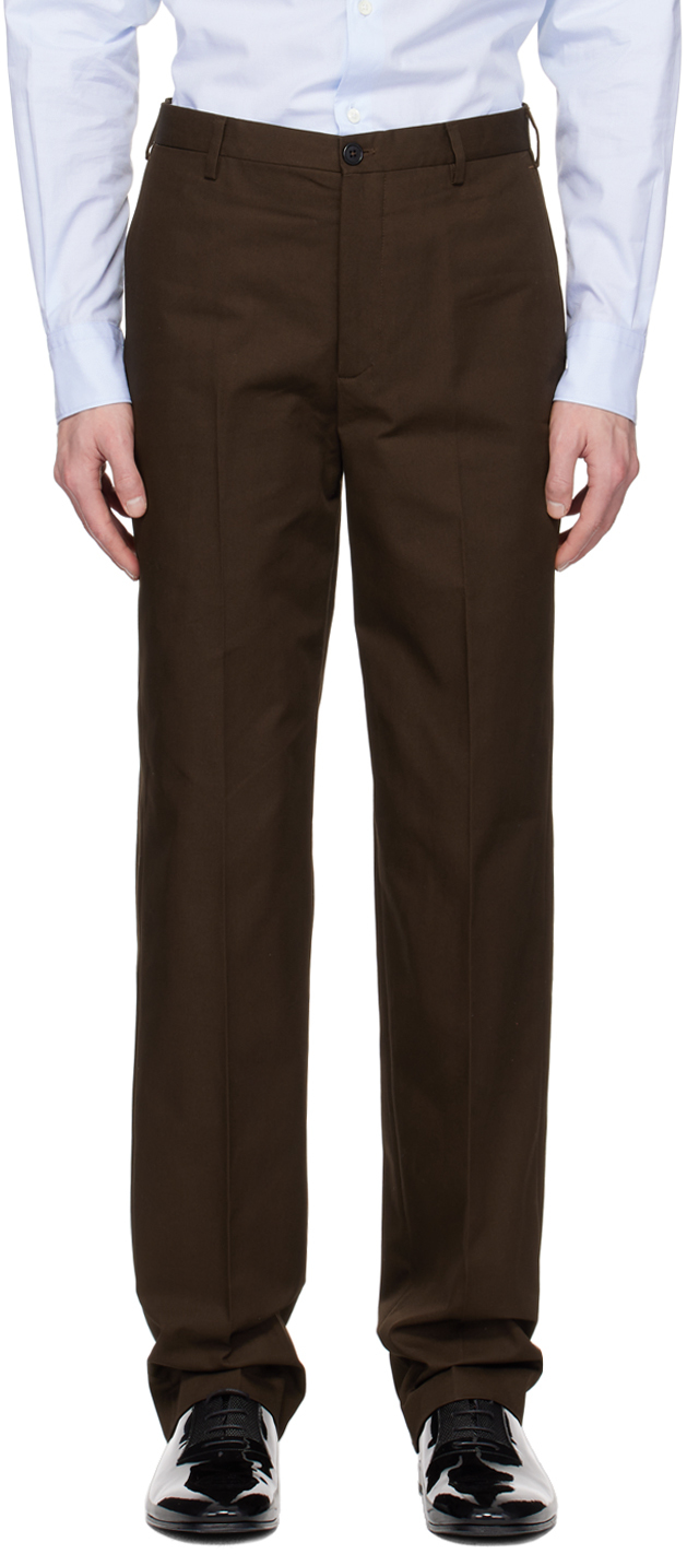 Brown cloth gathered pocket trouser