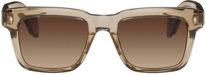 JACQUES MARIE MAGE Tan Yellowstone Forever Limited Edition Torino Sunglasses