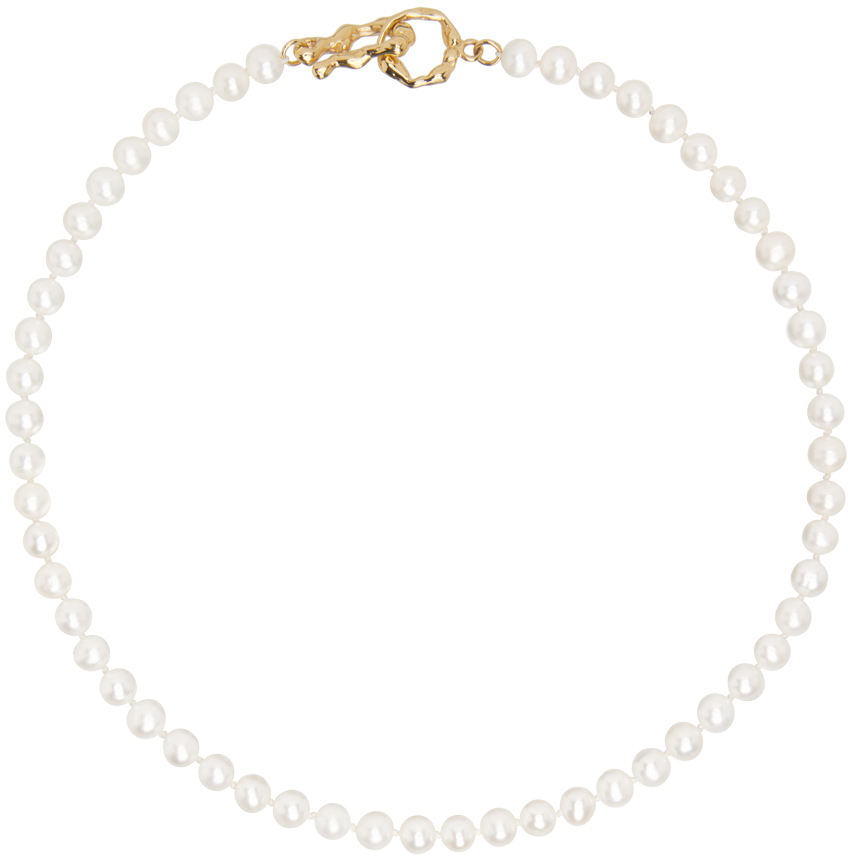 White Beaded Pearl Necklace