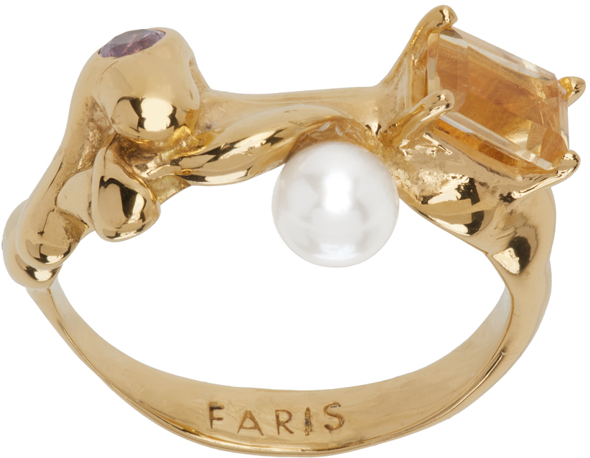 SSENSE Exclusive Gold Menage Ring