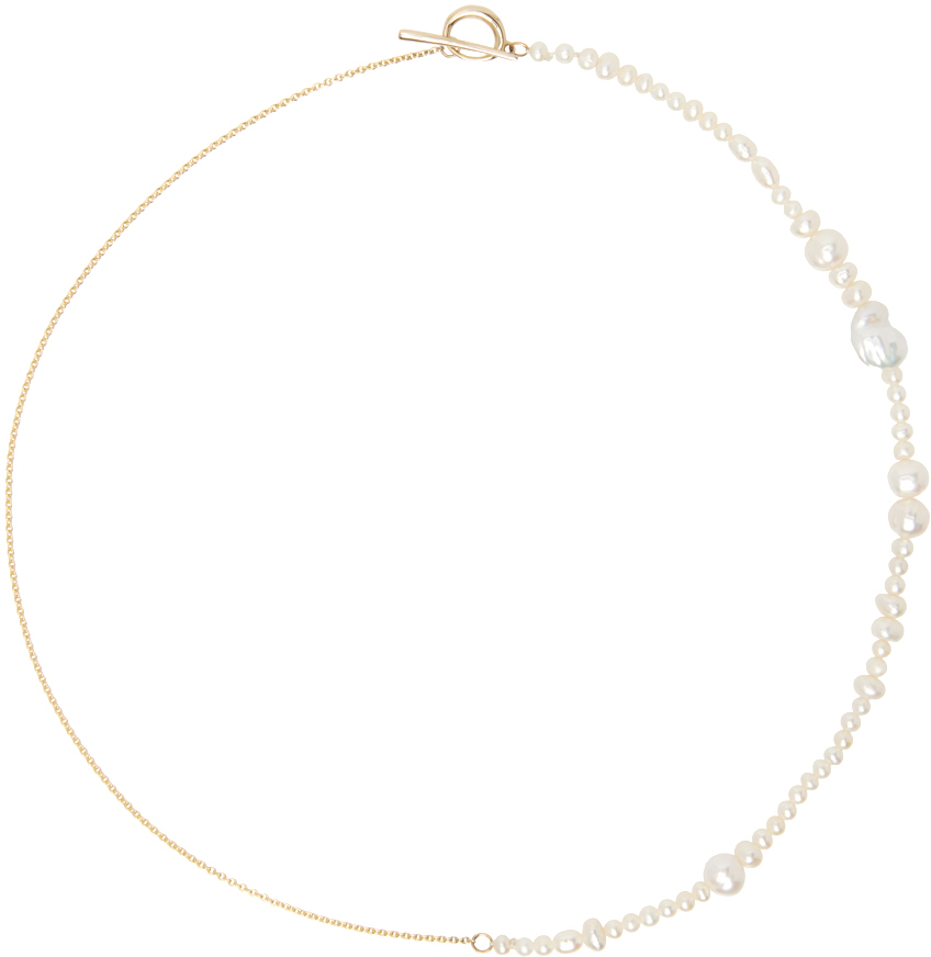FARIS Gold & White Mini Mare Necklace