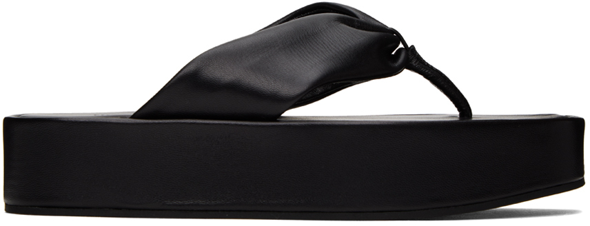 Filippa K Black Gathered Sandals