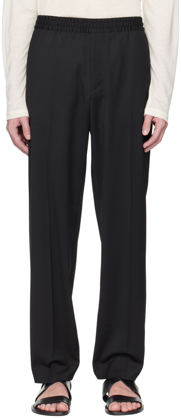 Filippa K: Black Relaxed-Fit Trousers | SSENSE Canada