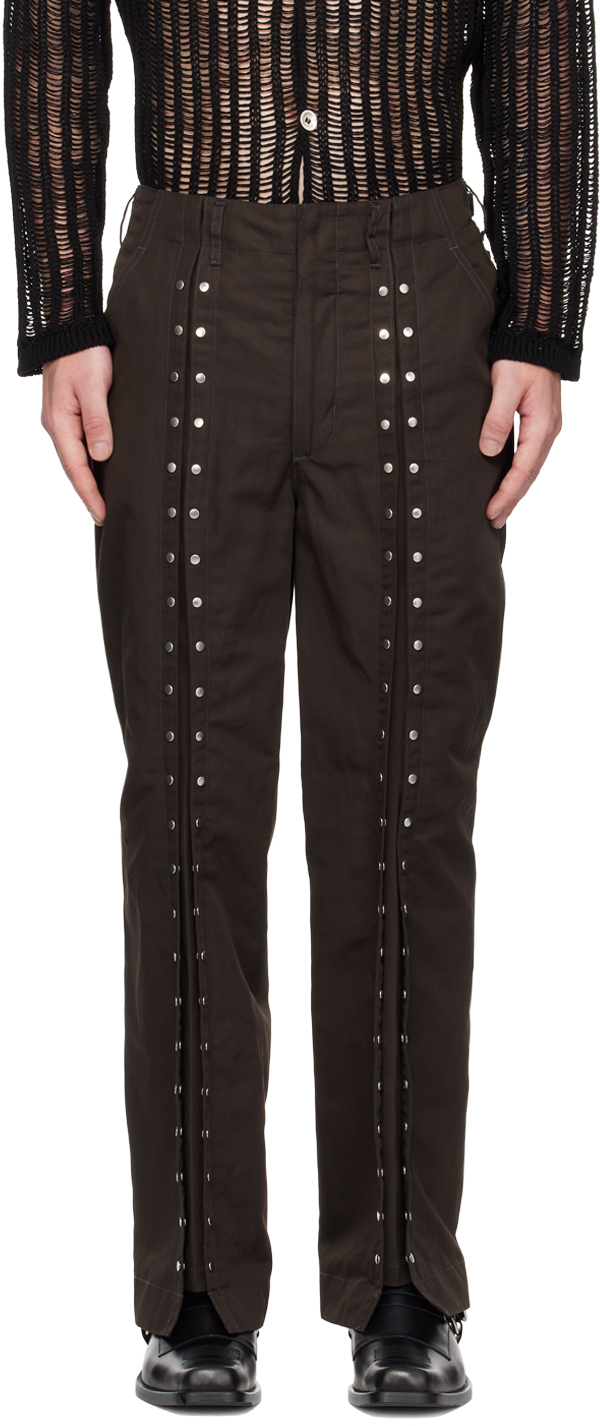 NVRFRGT Gray Studded Trousers | Smart Closet