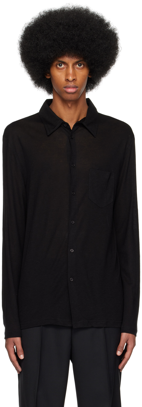 Filippa K: Black Semi-Sheer Shirt | SSENSE