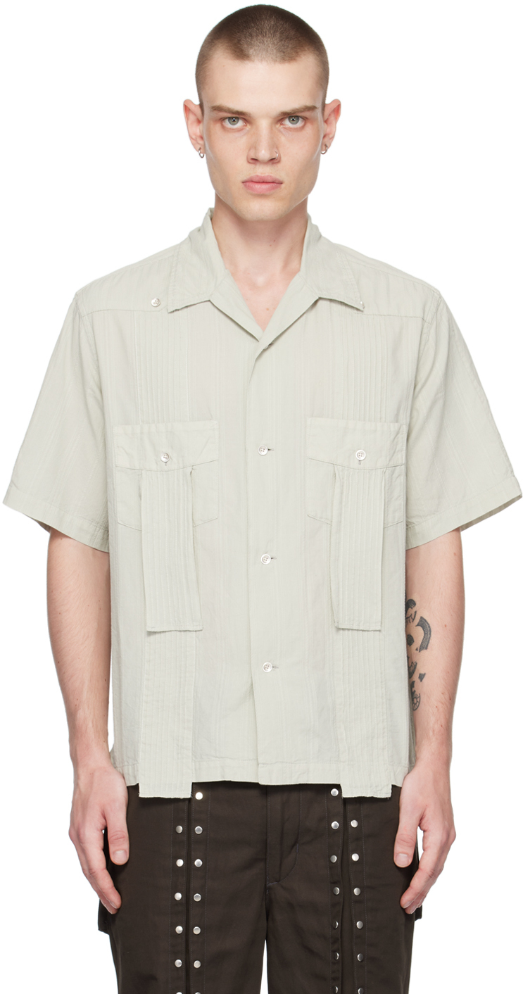 Nvrfrgt Green Garment-dyed Shirt In Sage
