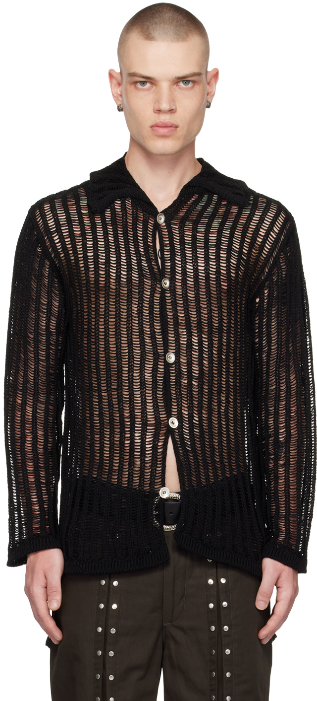 Black Semi-Sheer Cardigan