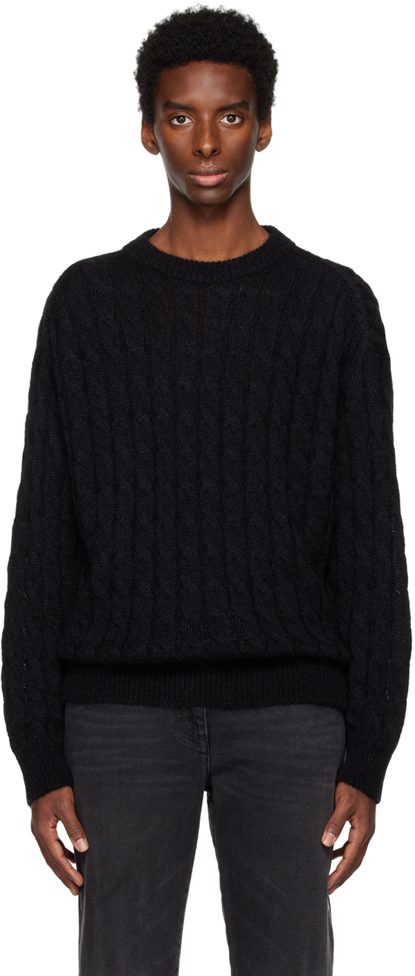 Filippa K: Black Braided Sweater | SSENSE UK