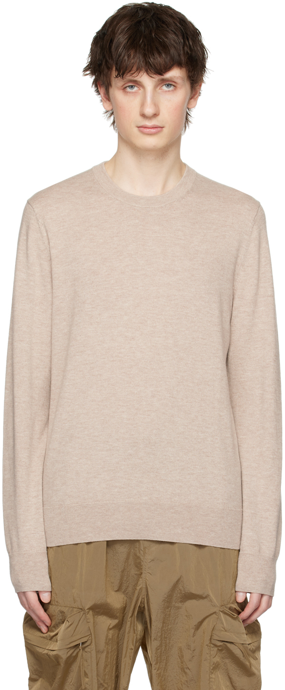 Filippa K: Beige Crewneck Sweater | SSENSE Canada