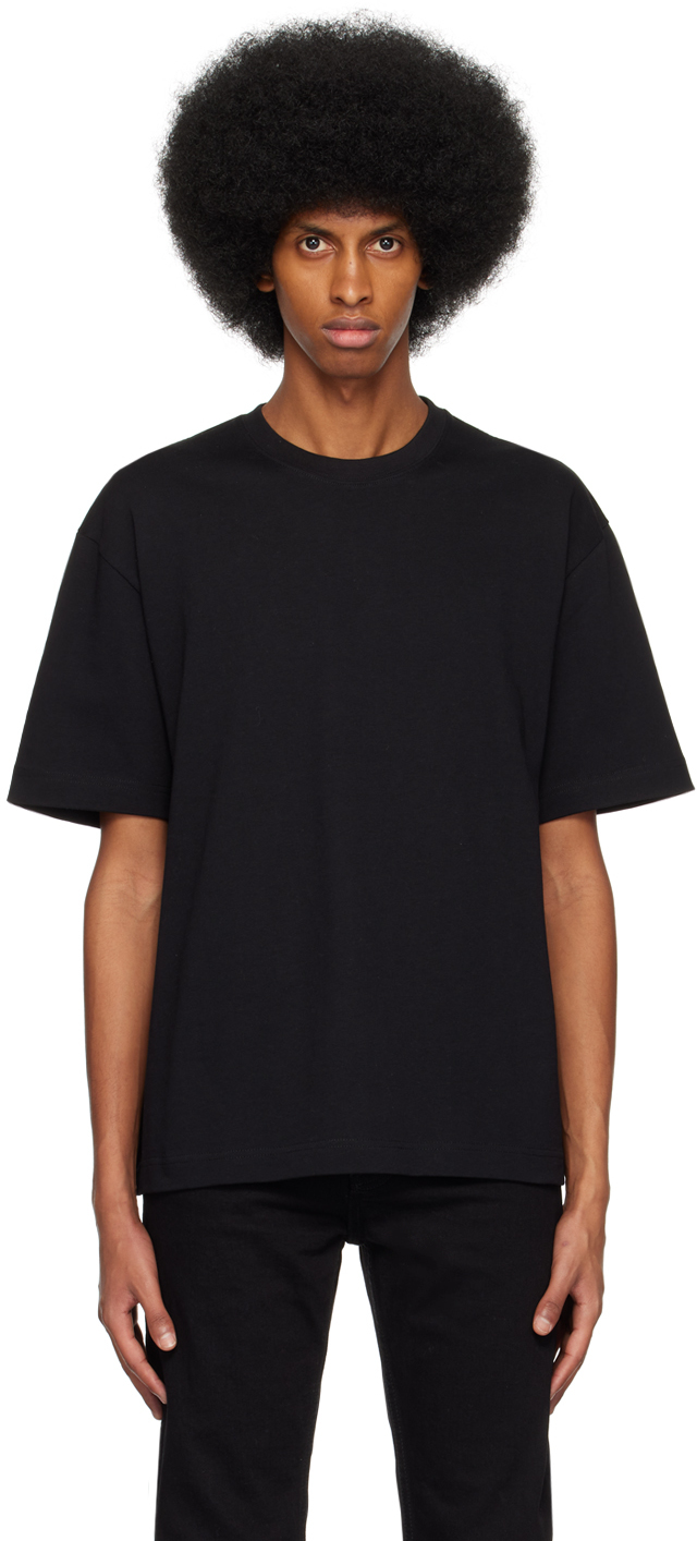 Filippa K: Black Heavy Crewneck T-Shirt | SSENSE