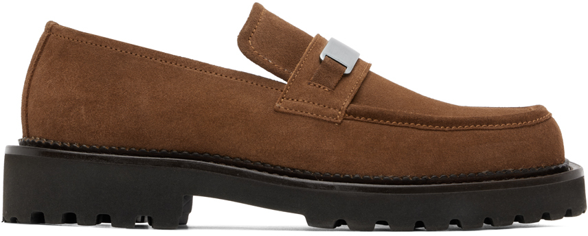 Filippa K Square-toe Suede Loafers In Brown