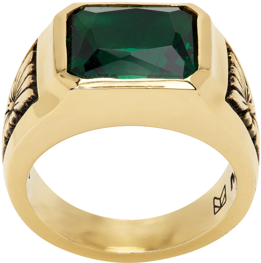 MAPLE Gold & Emerald Midnight Slim Ring | Smart Closet