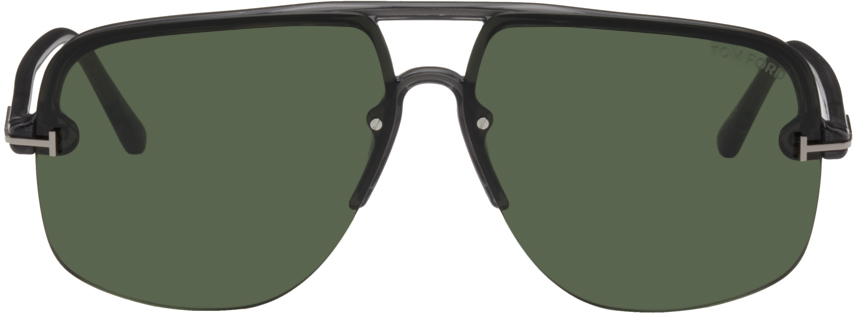 Tom Ford Gray Hugo Sunglasses In 20n Shiny Ruthenium