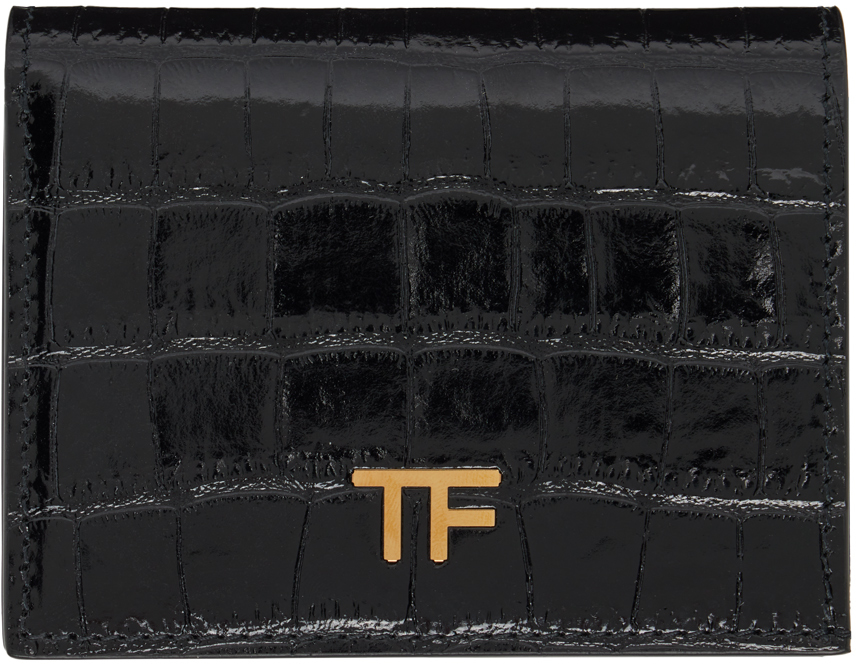 Black Croc Bifold Wallet