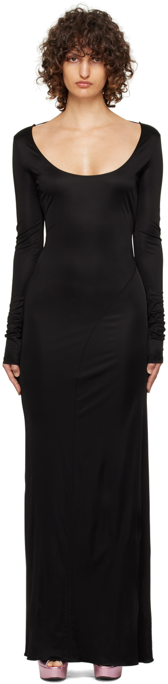 Tom Ford Open-back Jersey Maxi Dress In Black
