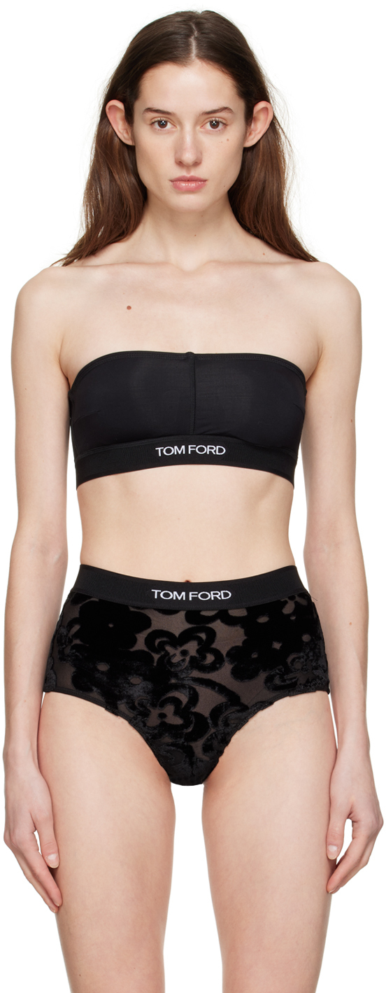 Tom Ford Double Peach Bandeau Bra In Black | ModeSens