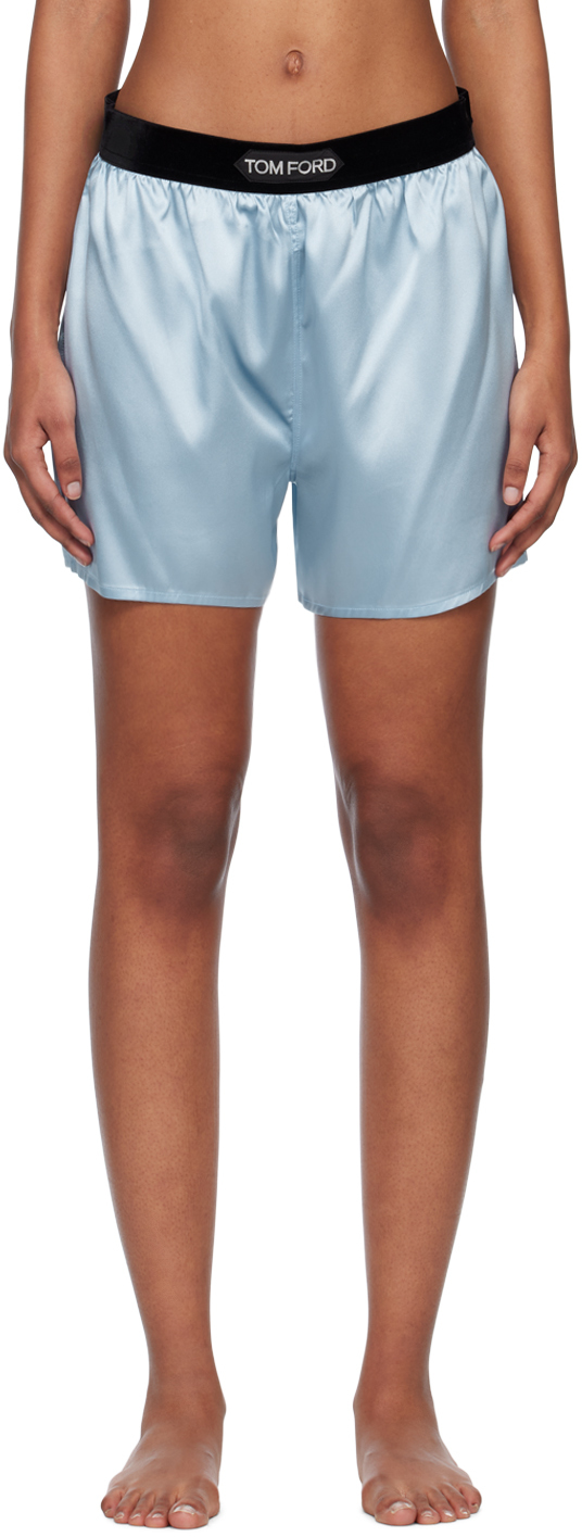 Tom Ford | Women Metalized Crinkled Running Shorts Silver 40