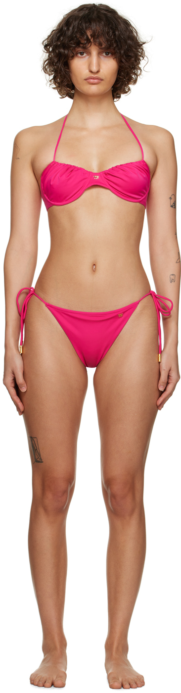 Tom Ford Balconette Jersey Bikini Set In Fuchsia