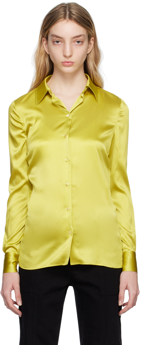 Tom Ford Green Button Shirt In Fg324 Charteuse Citr