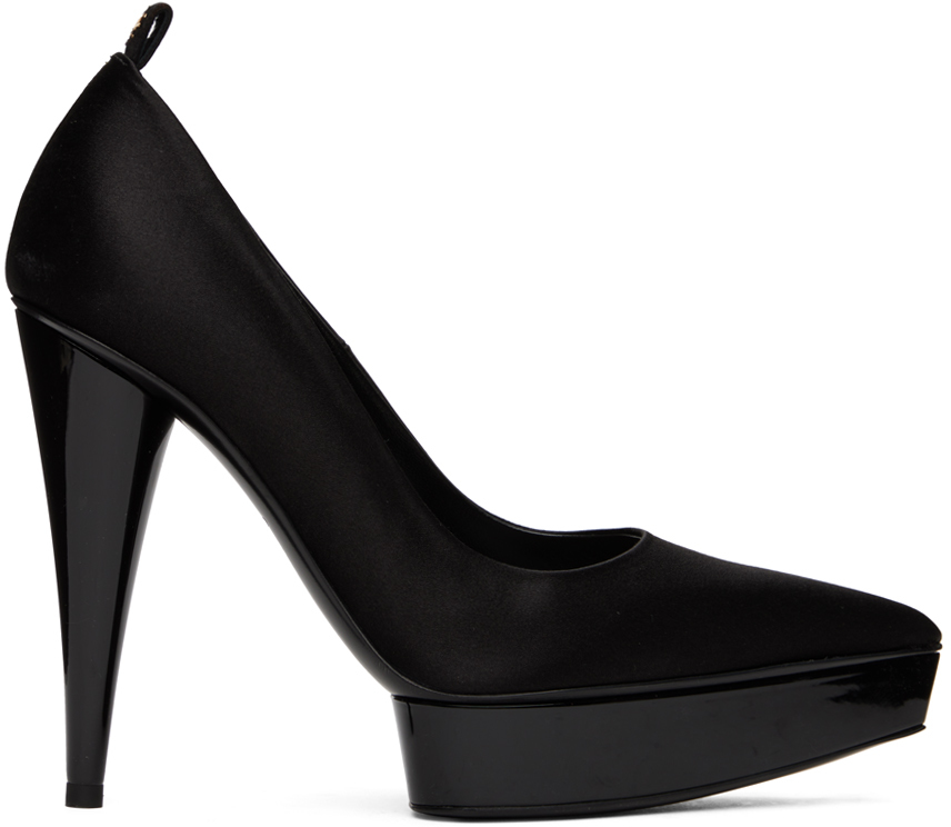 TOM FORD: Black Satin Heels | SSENSE UK