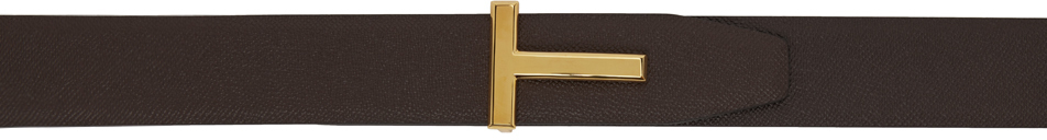 TOM FORD Brown & Tan Reversible T Icon Belt