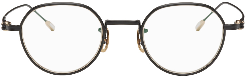 Yuichi Toyama Black : 5 'the Angel' Glasses In Matte Black/white Gold |  ModeSens