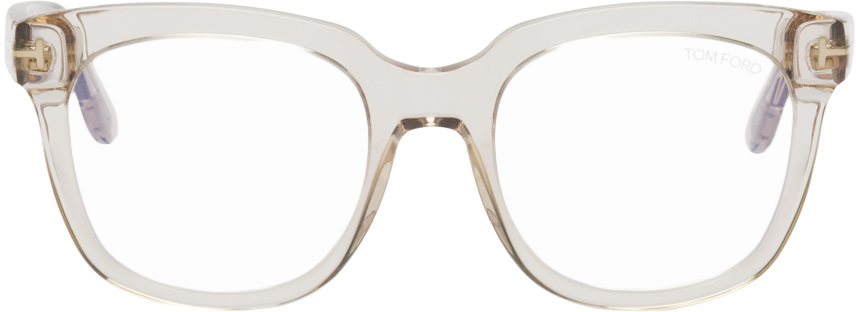 TOM FORD: Beige Square Glasses | SSENSE