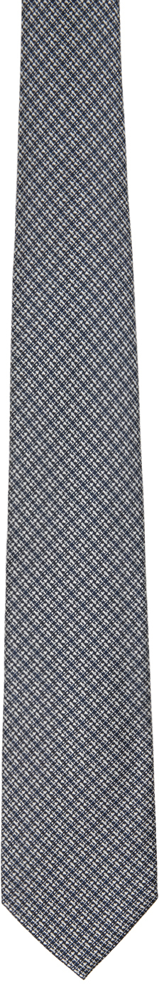 Tom Ford Black & Blue Jacquard Tie In Zblbl