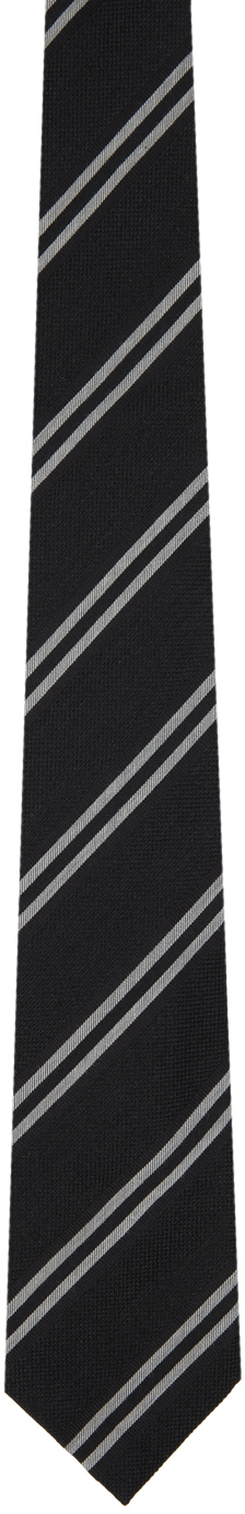 Tom Ford Striped Tie In Combo White & Black | ModeSens