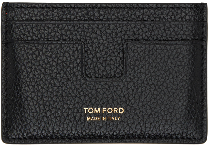 Tom Ford Black Classic Card Holder In 3nr01 Black + Dark R