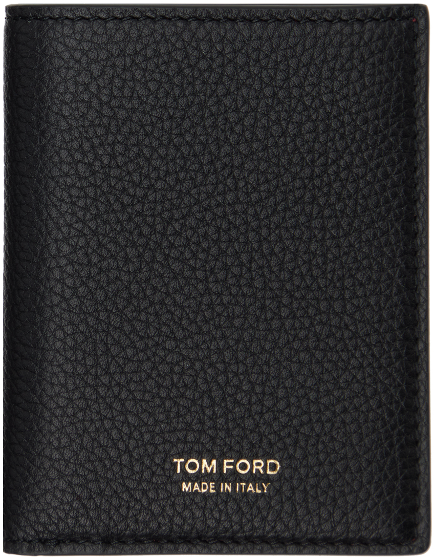 TOM FORD: Black & Red Folding Card Holder | SSENSE Canada