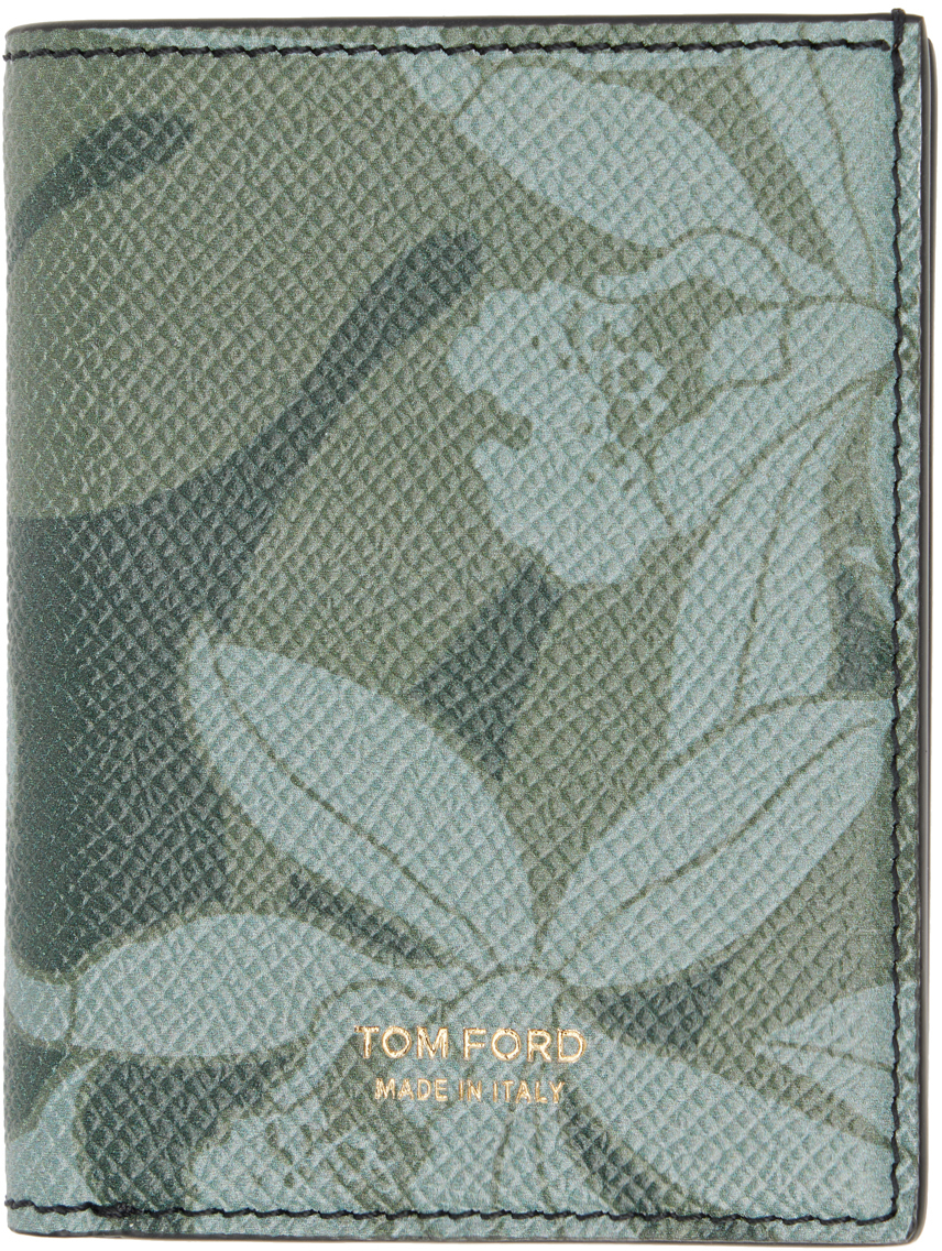 TOM FORD: Green Orchid Camo Card Holder | SSENSE