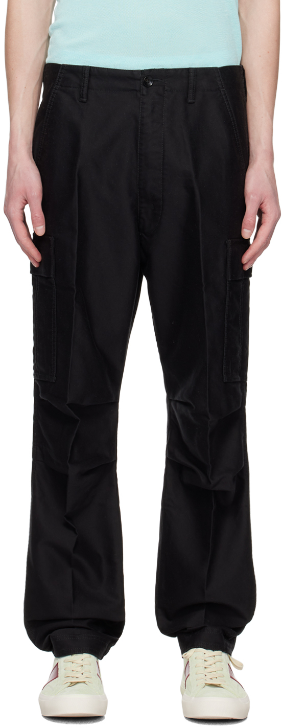 Shop Tom Ford Black Compact Cargo Pants In Lb999 Black
