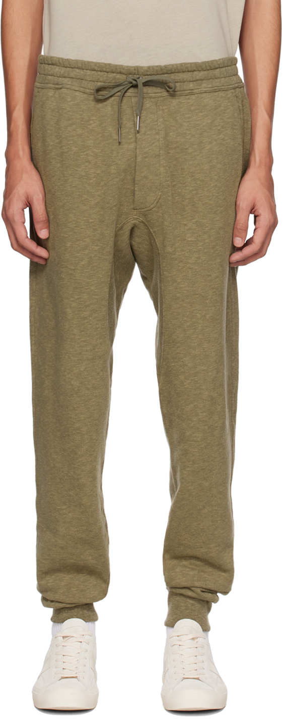 Tom Ford Khaki Drawstring Lounge Trousers In Fg511 Olive