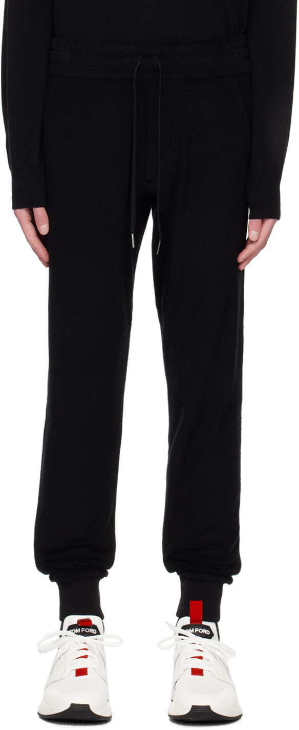 Black Drawstring Lounge Pants by TOM FORD on Sale