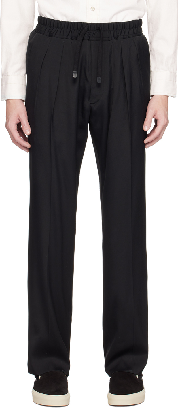 TOM FORD: Black Pleated Trousers | SSENSE