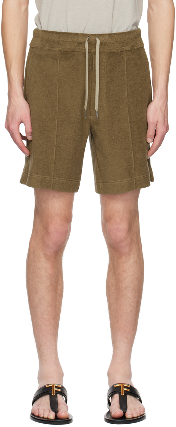Tom Ford Towelling Shorts In Brown