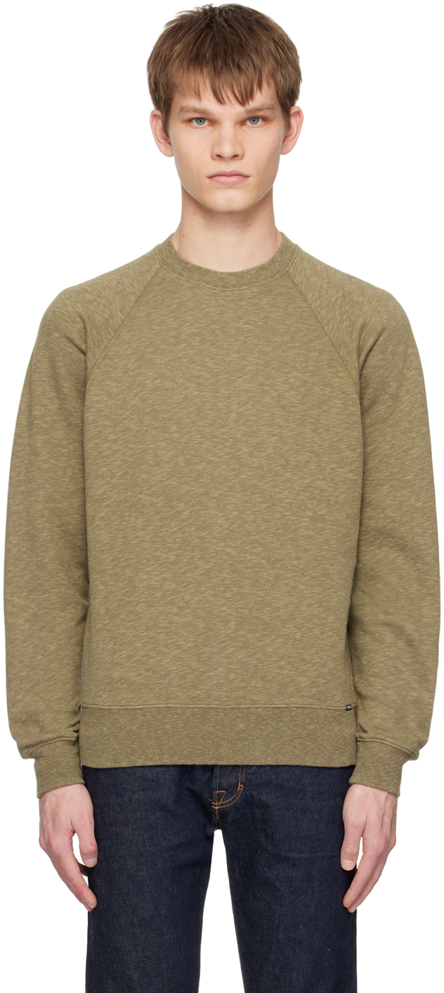 Tom Ford Khaki Crewneck Sweatshirt In Fg511 Olive