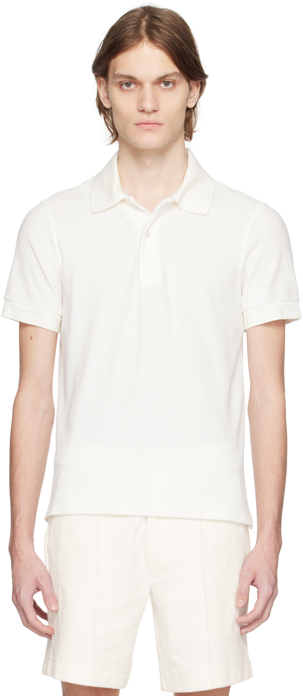 Tom Ford Cotton-blend Polo Shirt In Nude & Neutrals