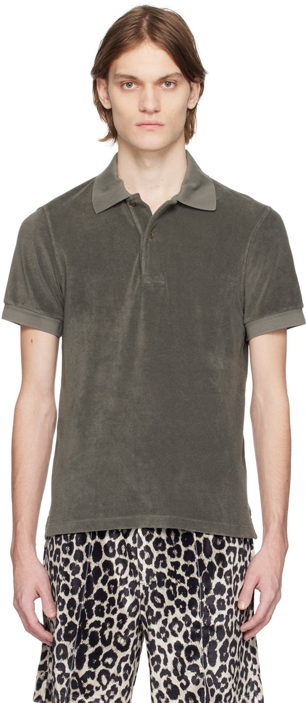 TOM FORD BROWN TOWELLING POLO