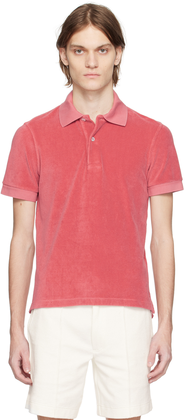 Tom Ford Towelling Polo衫 In Red