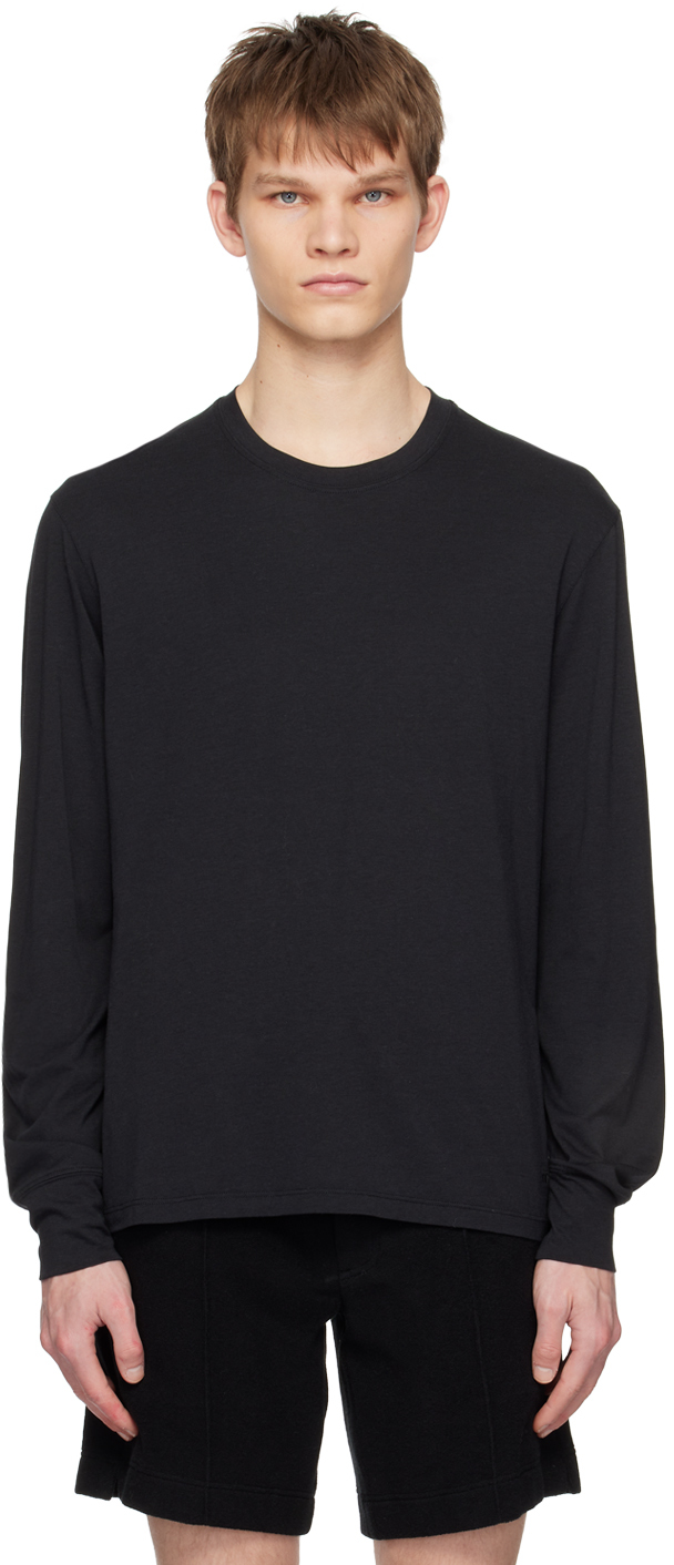 TOM FORD: Black Crewneck Long Sleeve T-Shirt | SSENSE