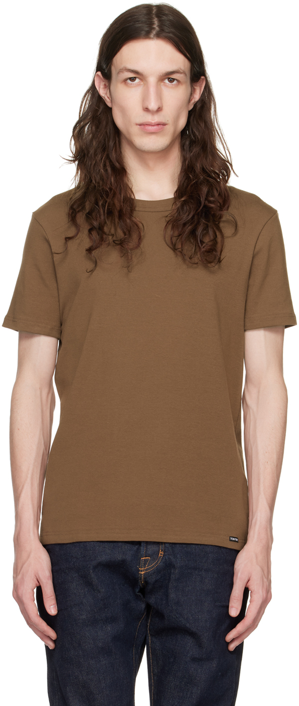 TOM FORD: Brown Crewneck T-Shirt | SSENSE