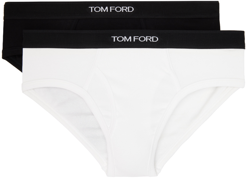 TOM FORD: Two-Pack Black & White Briefs | SSENSE UK